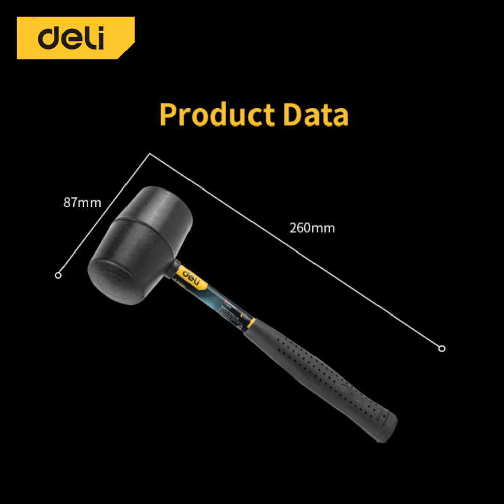 ค้อนยาง DELI EDL5612-BK-01 12OZ สีดำ